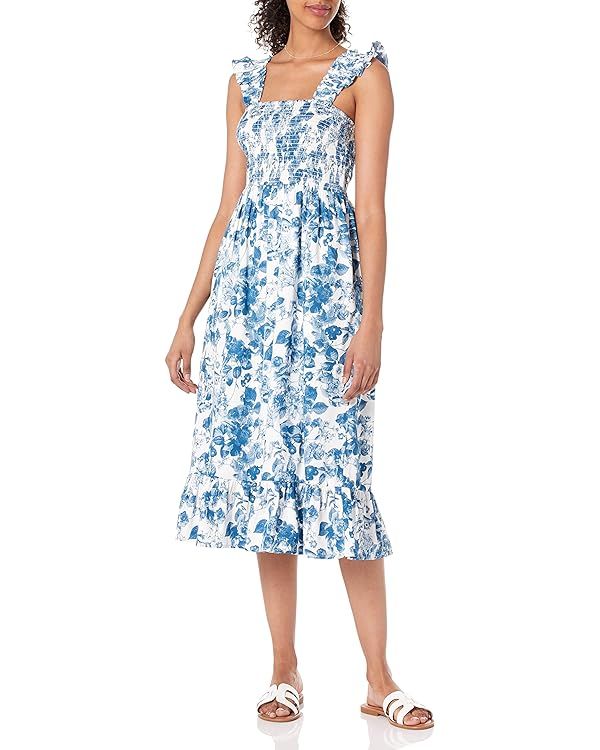 The Drop Women's Kimi Ruffled-Shoulder Smocked Midi Dress | Amazon (US)