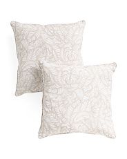 18x18 2pk Indoor Outdoor Tropical Leaf Pillow Set | Marshalls