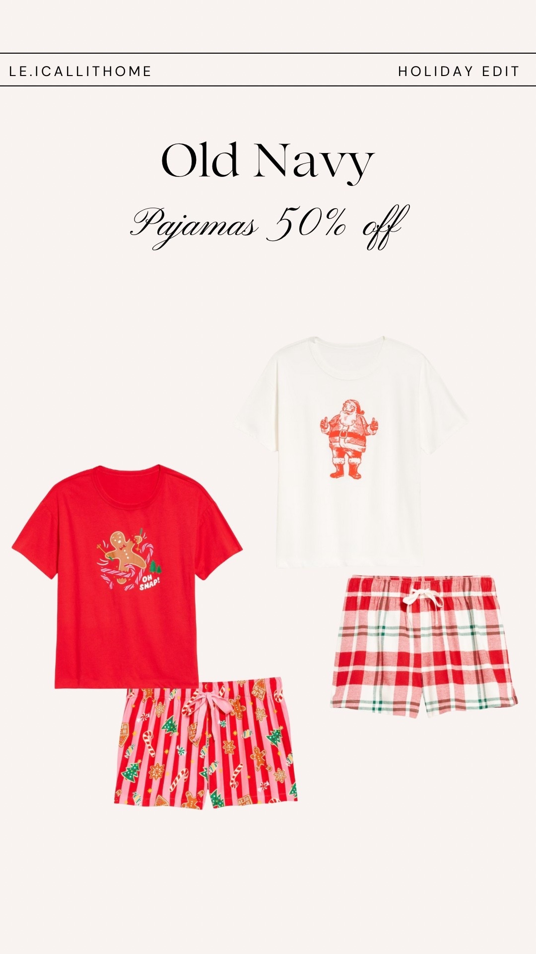Did you hear? Old Navy Holiday pajamas 50% 🙌🏻✨🎄🎅🏻🍪