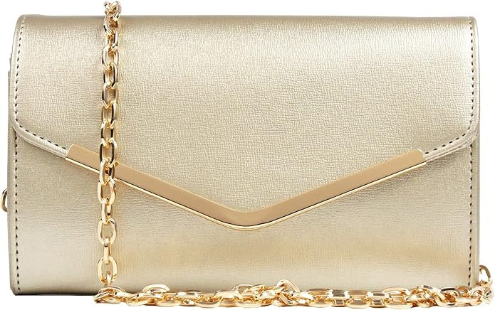Clutch Purse Evening Bag for Women，Envelope Handbag With Detachable Chain | With Detachable Cha... | Amazon (US)