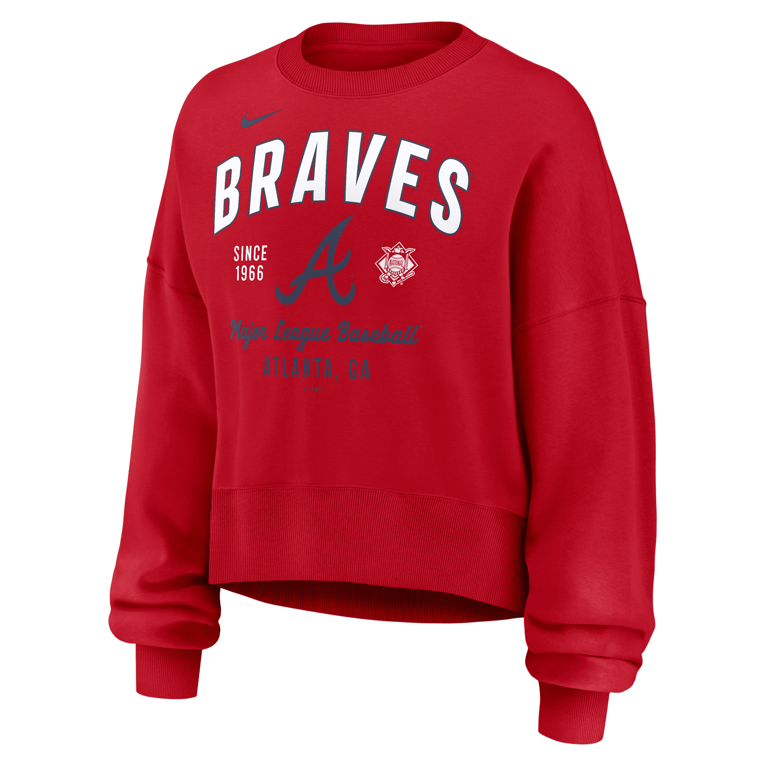 Atlanta Braves Nike Women's MLB Pullover Crew in Red | 01D7163NAW-H3K | Nike (US)