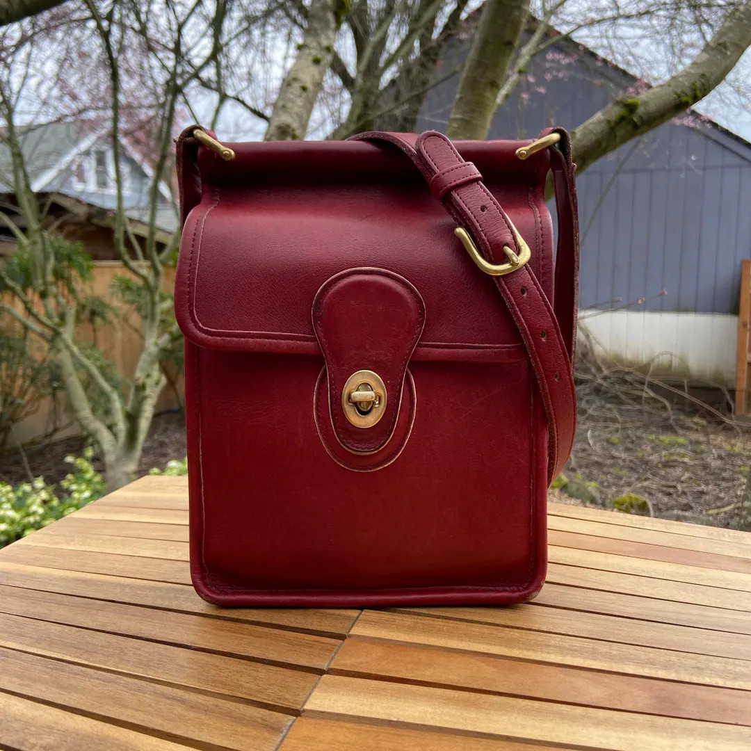 Vintage Coach Murphy Bag | Style 9930 | Red | Made in USA | NO Hangtag | STAINS, Read Description... | Etsy (US)
