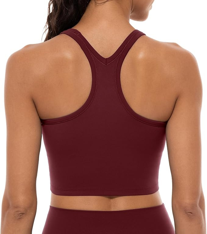 Lavento Women's Racerback Sports Bras Yoga Crop Top with Built in Bra | Amazon (US)