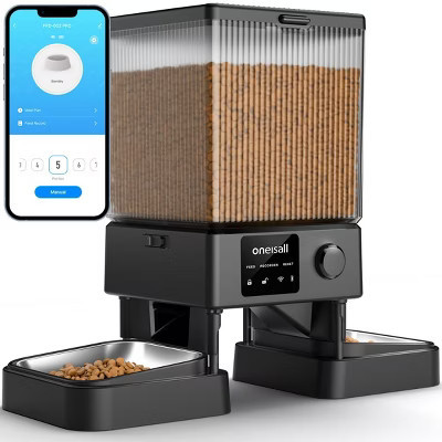 Oneisall PFD-002 PRO 5G WiFi Automatic Cat Feeder, 5L Automated Food Dispenser w/ App Control for 2 Cats | Target