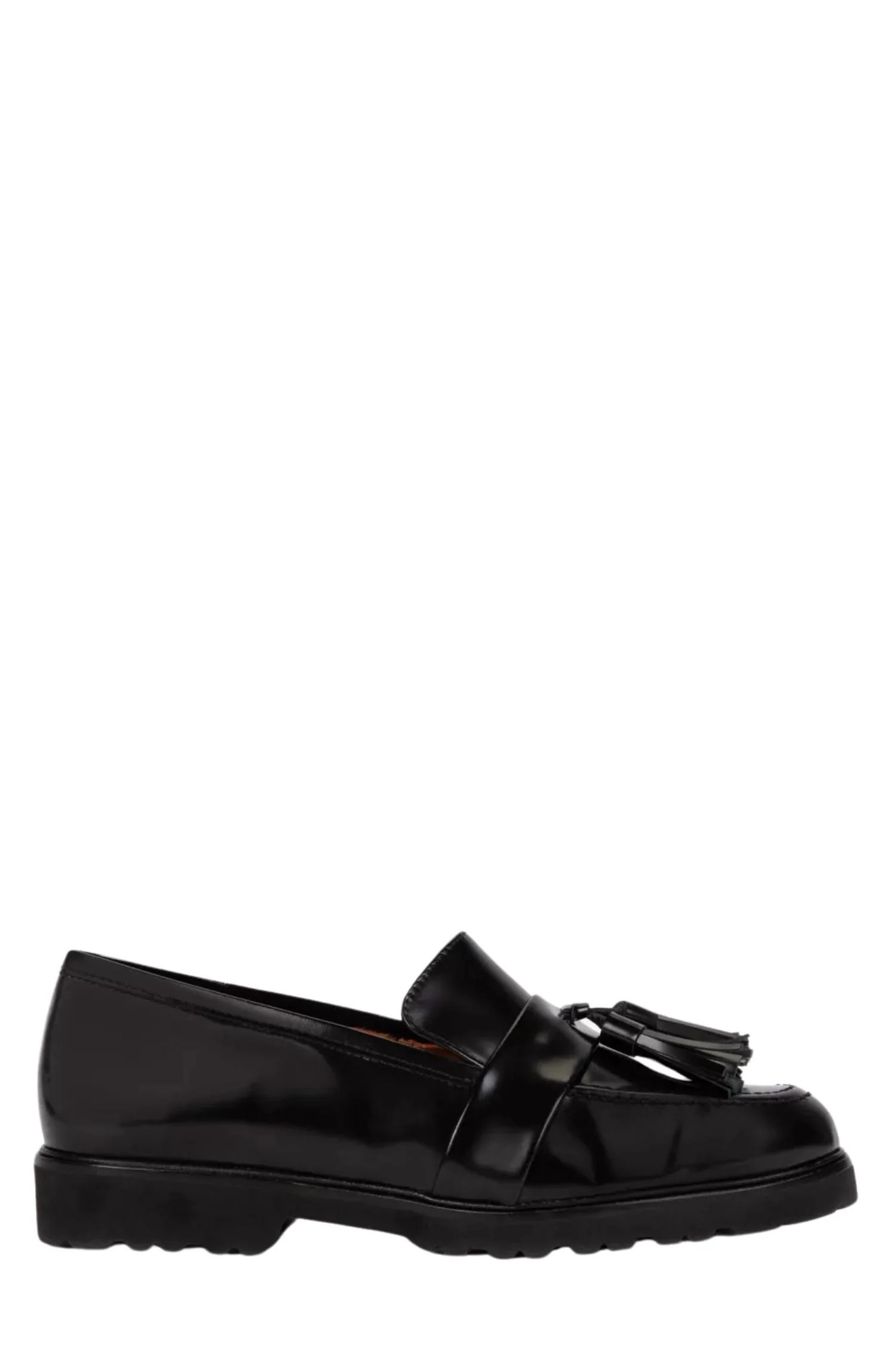 Women's Irvine Tassel Leather Loafer In Black | Shop Simon