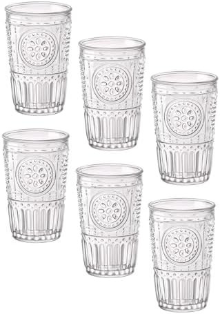 Bormioli Rocco Romantic Set Of 6 Tumbler Glasses, 11.5 Oz. Clear Crystal Glass, Made In Italy. | Amazon (US)