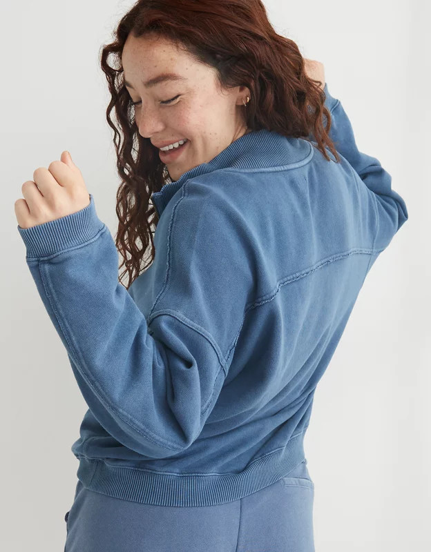 Aerie Everyday Seaming Quarter Zip Sweatshirt | American Eagle Outfitters (US & CA)