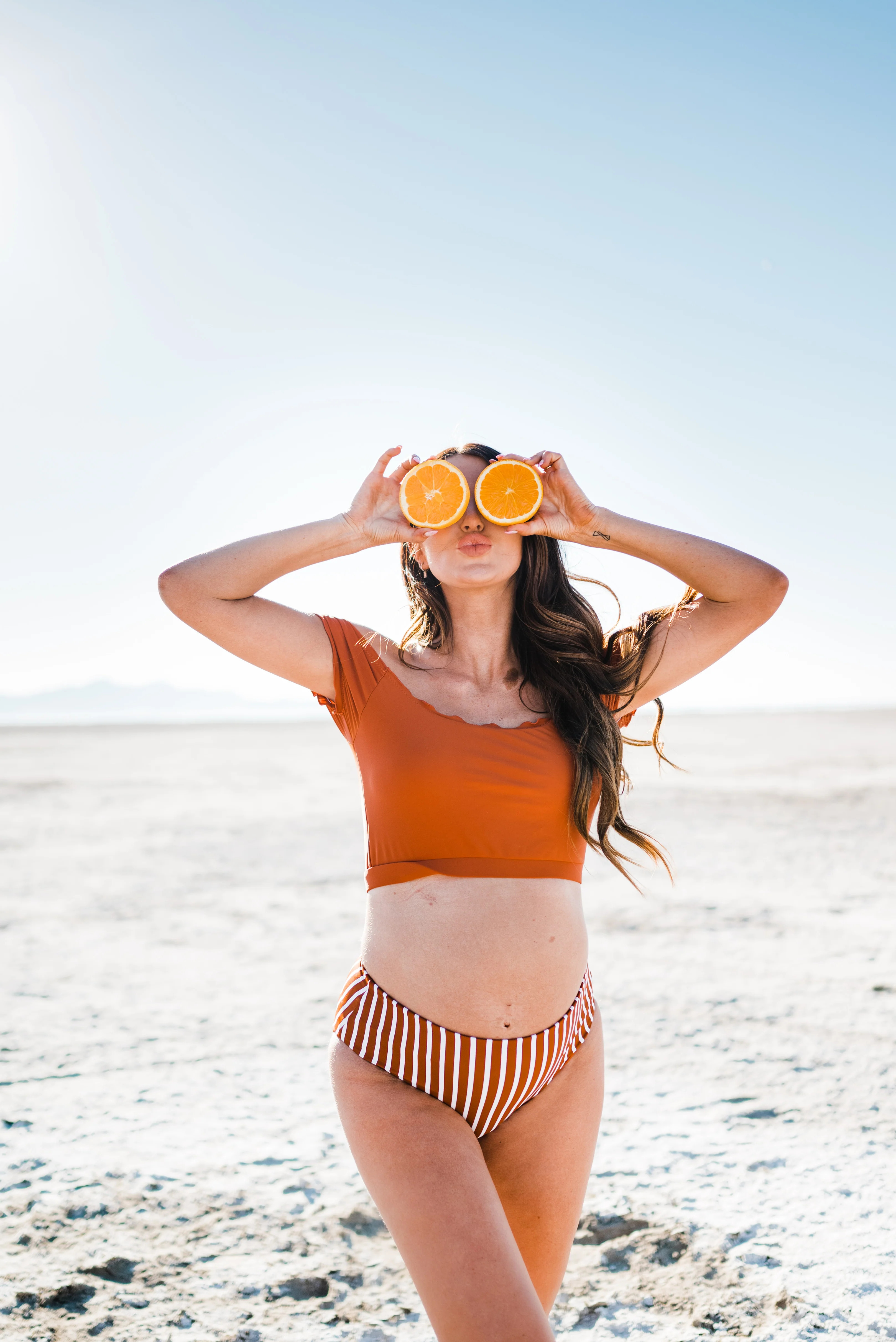 Lagoon Reversible Bottoms | Sienna & Stripes | Final Sale XX-Large | Coral Reef Swim