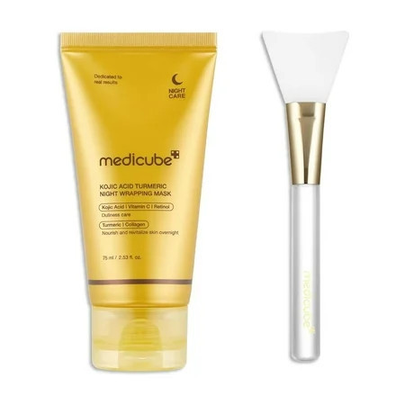 medicube Kojic Acid Turmeric Overnight Wrapping Peel Off Mask – Brightens & Defends Against Skin Stress for a Clear, Glowing Complexion, Korean Skincare, 2.53 fl. oz. Makeup Organizers | Walmart (US)