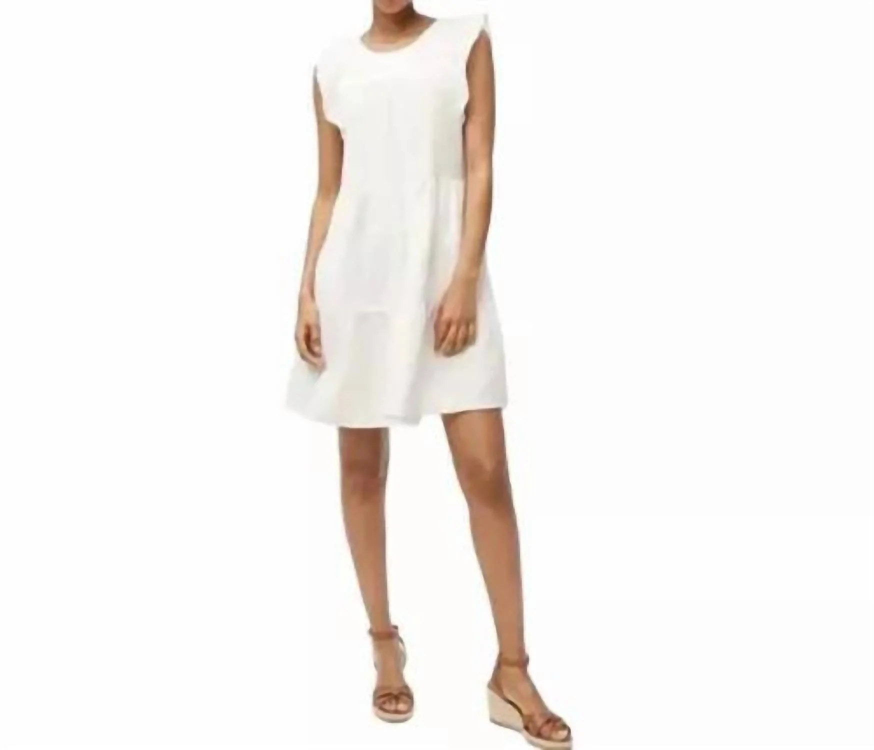 Mini Gauze Dress In White | Shop Simon