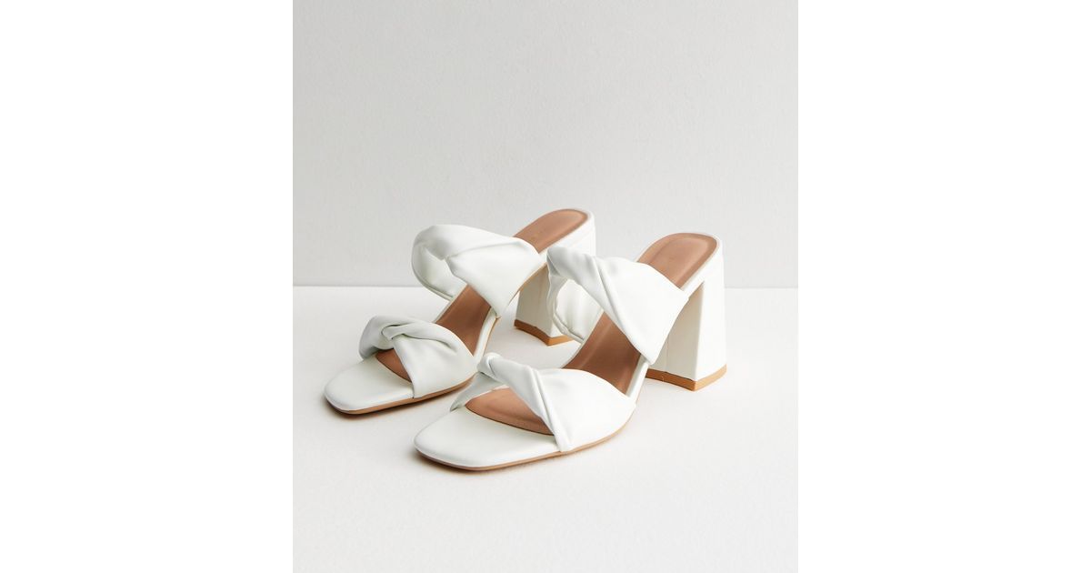 White Twist Block Heel Mule Sandals
						
						Add to Saved Items
						Remove from Saved Items | New Look (UK)
