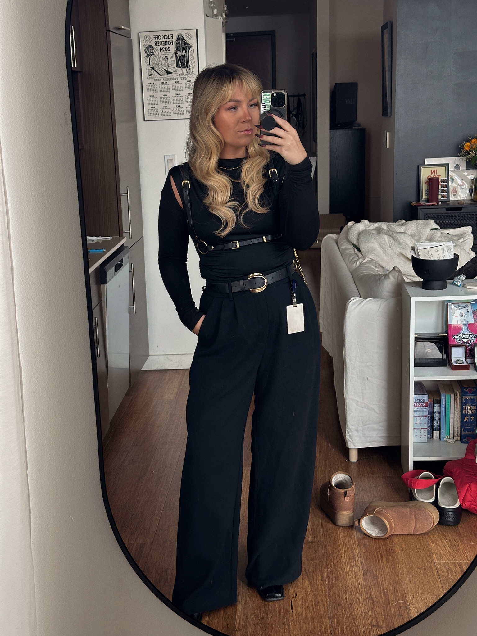 top and pants - abercrombie 
sleeves - shein
boots - pull & bear
harness - ardeo 
belt - lulus

#LTKSeasonal #LTKWorkwear #LTKStyleTip