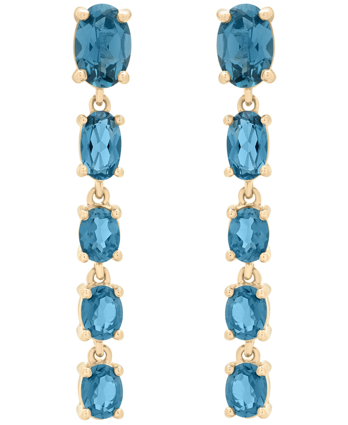Macy's London Blue Topaz (2-5/8 ct. t.w.) Drop Earrings in 14k Yellow Gold - London Blue Topaz | Macy's