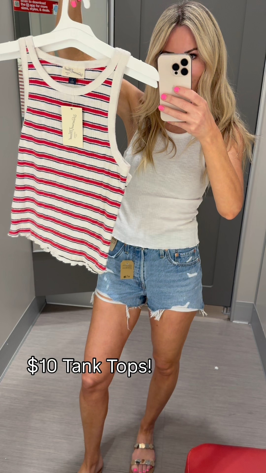 These are the perfect, lightweight tanks for summer!! Only $10 at Target. I had to buy all 3. Comment Shop for links!🔗 🎯