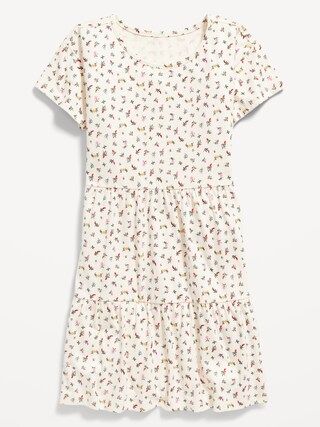 Short-Sleeve Printed Jersey-Knit Swing Dress for Girls | Old Navy (US)
