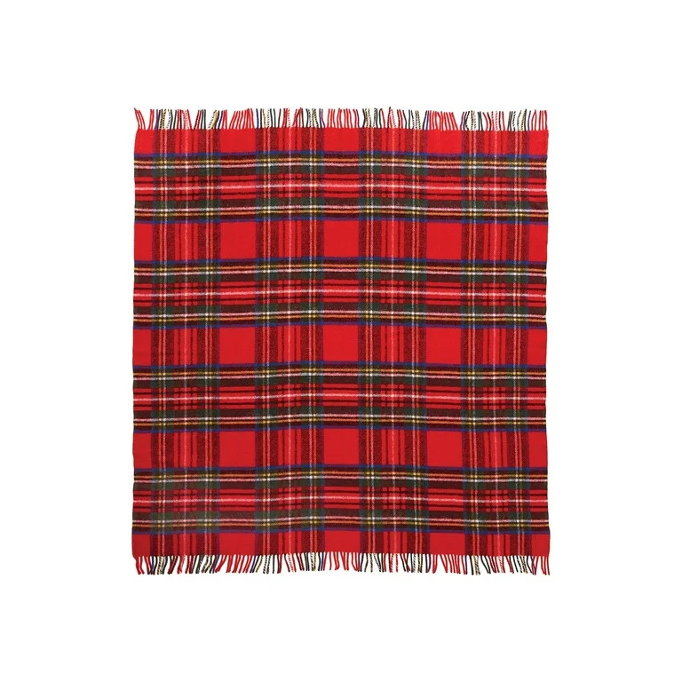 Tweedmill Textiles Tartan Throw Blanket - Fringed Wool Plaid Print Afghan, 60" x 72" - Royal Stew... | Walmart (US)