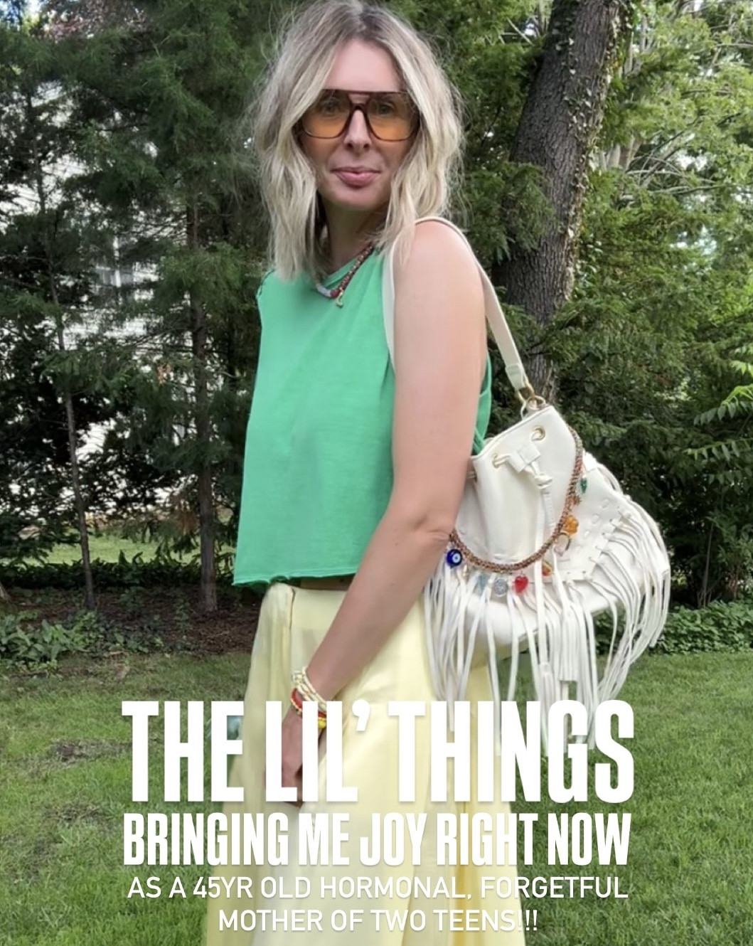 the last one tho!! 🫶 

if you don’t see some of the jewelry linked, it’s because it’s sparkle for the soul. use code LOVE to save a little $.

love necklace is the love necklace
heart bracelet is the mini emrata
killer bling ring is the emma 
coin bracelet is the luna
 
being a mum is hard. being a perimenopausal mum…of teenagers…need in say more! soooo, i’m resetting every day and finding JOY in everything. here are just a few things that bring a lil’ light and happiness to my daily life. 

you got any others to add? pls let me know. this isn’t just a one way relationship over here! 😉 


🤍🤍🤍🤍🤍🤍🤍🤍🤍🤍🤍🤍🤍🤍🤍

mom life. finding the joy. perimenopause. mom of teens. effortless style. style over 40. 

#LTKselfcare #LTKmomlife #LTKdayinmylife