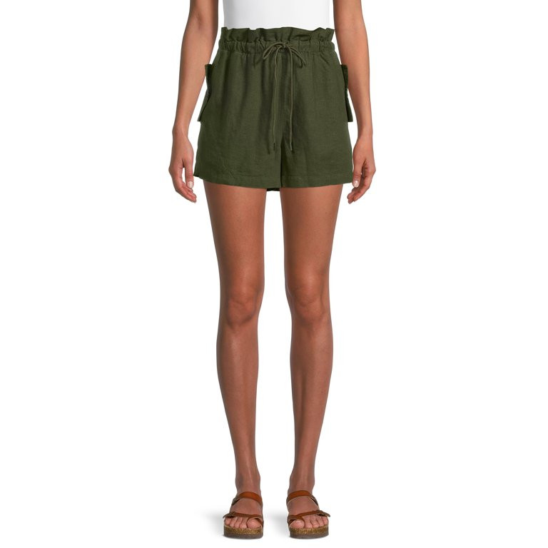 The Get Women's Paperbag Waist Shorts - Walmart.com | Walmart (US)