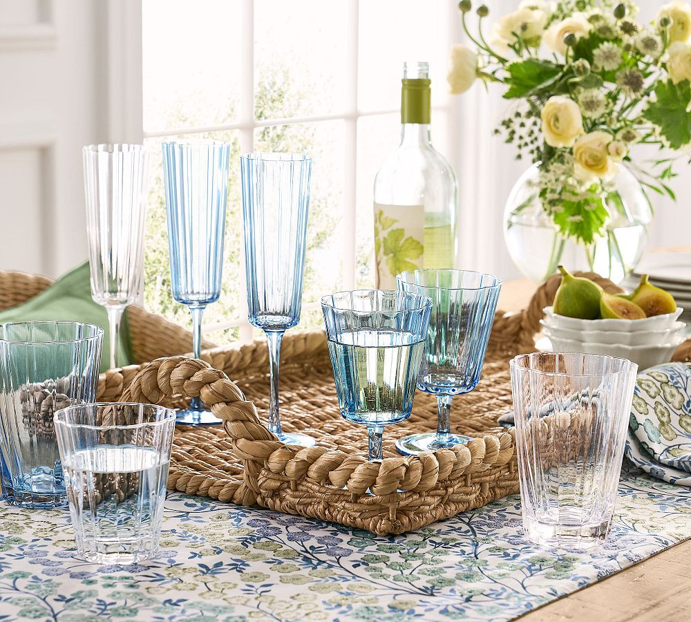 Fluted Glass Champagne Flutes | Pottery Barn (US)