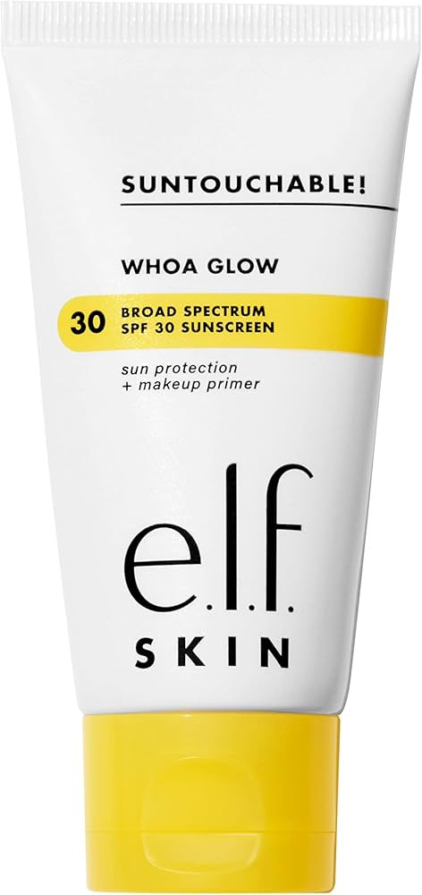 e.l.f. SKIN Suntouchable! Whoa Glow SPF 30, Lightweight Sunscreen & Makeup Primer For A Glowy Fin... | Amazon (US)