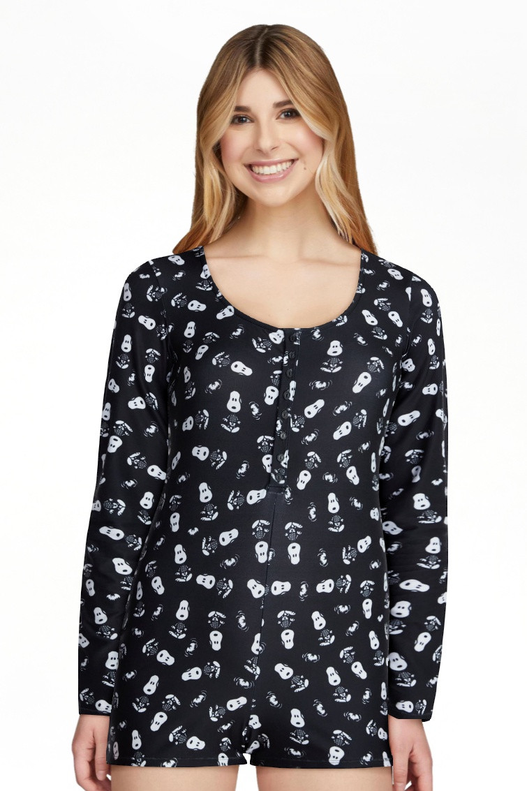 Peanuts Snoopy Women's and Women's Plus X Ray One Piece Sleep Romper, Sizes XS-2X | Walmart (US)