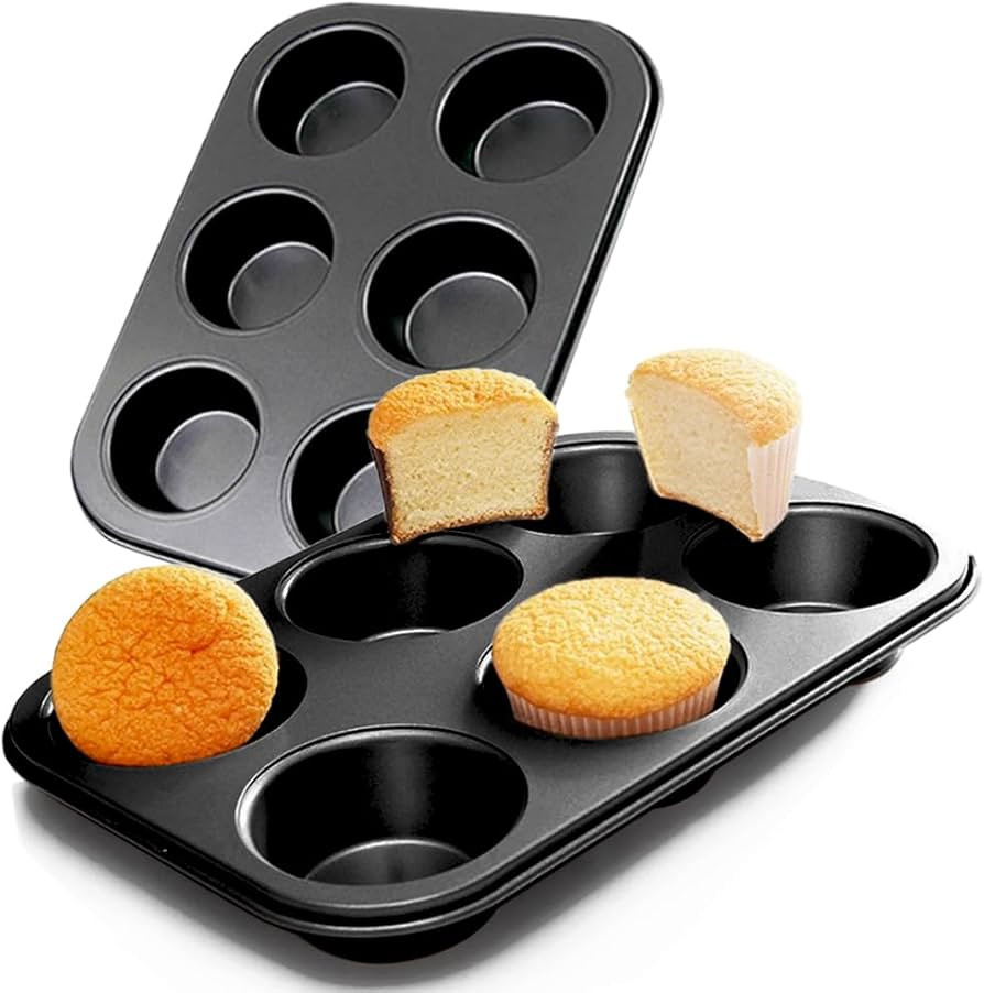 2 Packs Premium Steel Muffin Pan for Baking, Round Muffin Baking Pan, Baking Tray for Muffins, Cu... | Amazon (US)