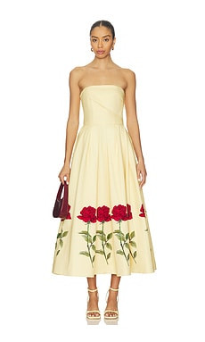 LEO LIN Lynn Midi Dress in Butter from Revolve.com | Revolve Clothing (Global)