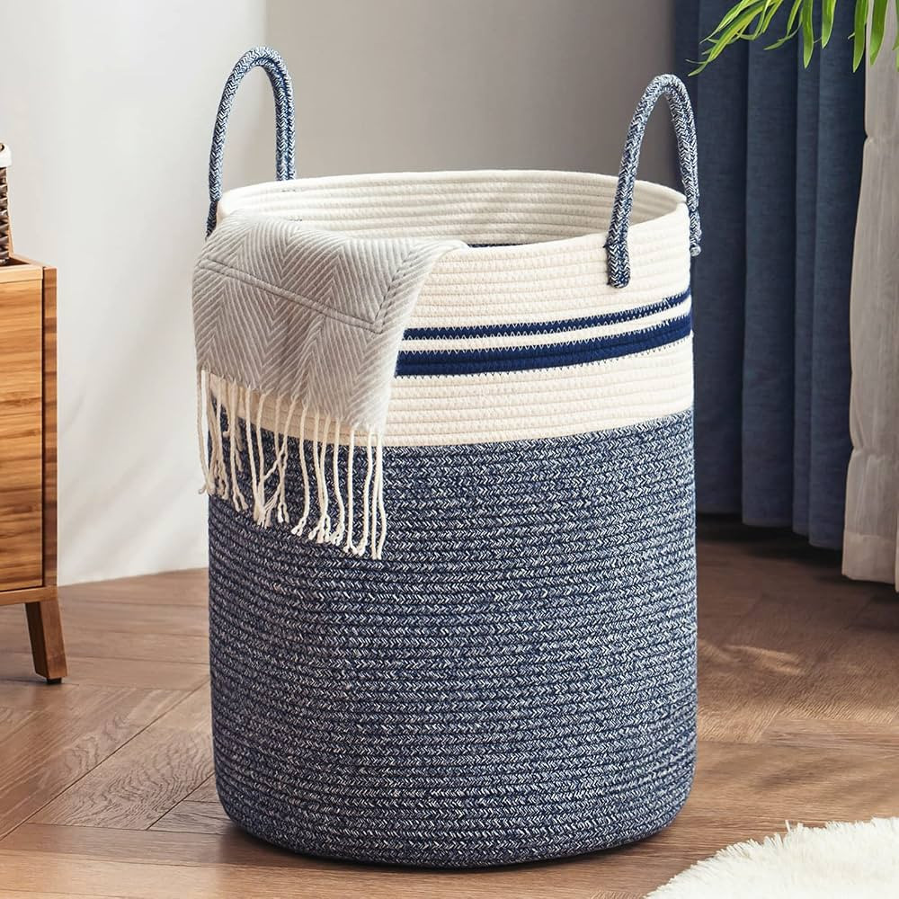 Woven Rope Laundry Hamper Basket by YOUDENOVA, 58L Tall Luandry Basket, Baby Nursery Hamper for B... | Amazon (CA)