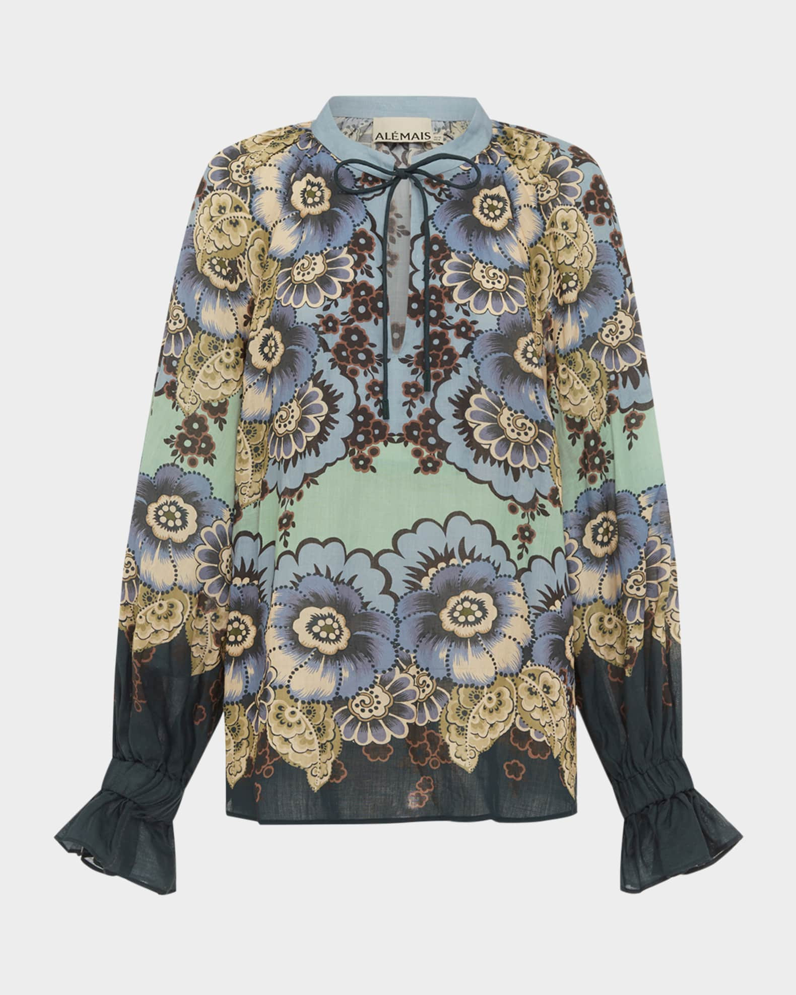 Madalena Relaxed Balloon-Sleeve Blouse | Neiman Marcus