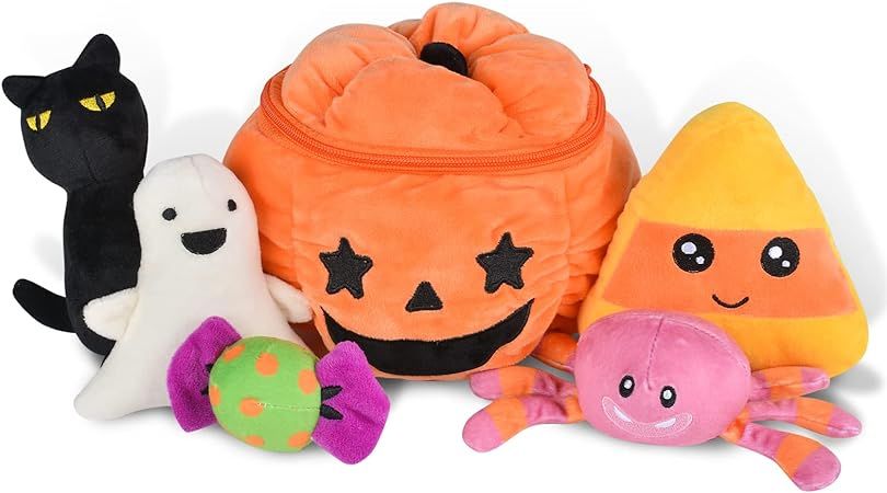 Amazon.com: Fasezoomit My First Halloween Pumpkin Toys Playset , 6PCS Stuffed Plush Pumpkin Decor... | Amazon (US)