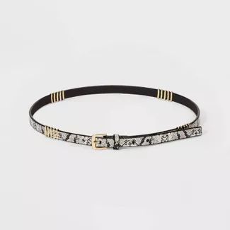Women's Snake Print Thin Belt with Metal Wrap - A New Day™ Snake | Target