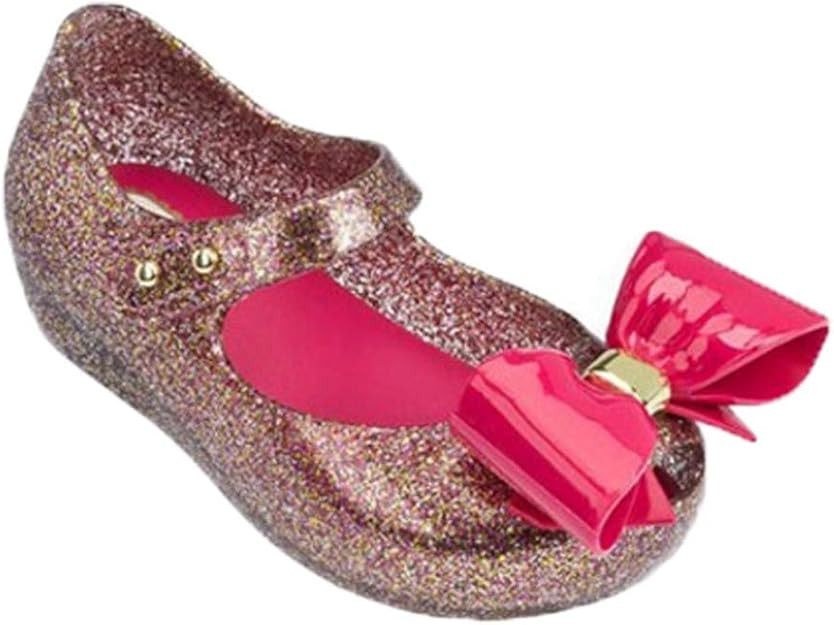 BININBOX Girls Bling Jelly Kids Sandals Bowknot Girls Dress Shoes | Amazon (US)