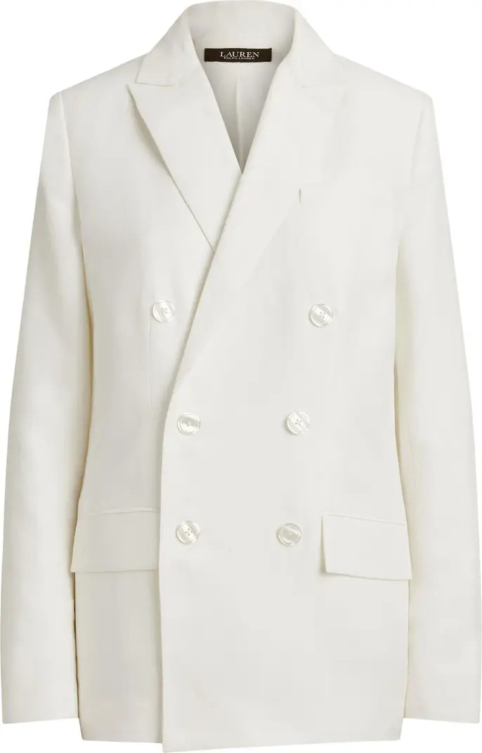 Narain Double Breasted Linen Blend Blazer | Nordstrom
