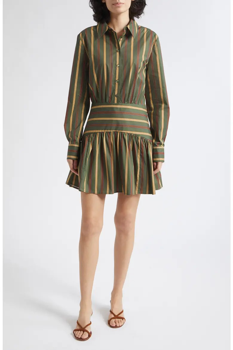 Rocco Stripe Long Sleeve Mini Shirtdress (Women) | Nordstrom | Nordstrom