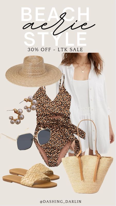 Aerie spring sale 🫶🏼 30% off!! 
Loving this one piece leopard swimsuit. 
Fits TTS. I got a medium. 
I size down to a small in the top/coverup. 
Use code SPRINGLTK 

#aeriesale #swimseason #springoutfit #resortwear #aerieswim #swimsuit #springbreak #beachoutfit 


#LTKSpringSale #LTKSeasonal #LTKover40