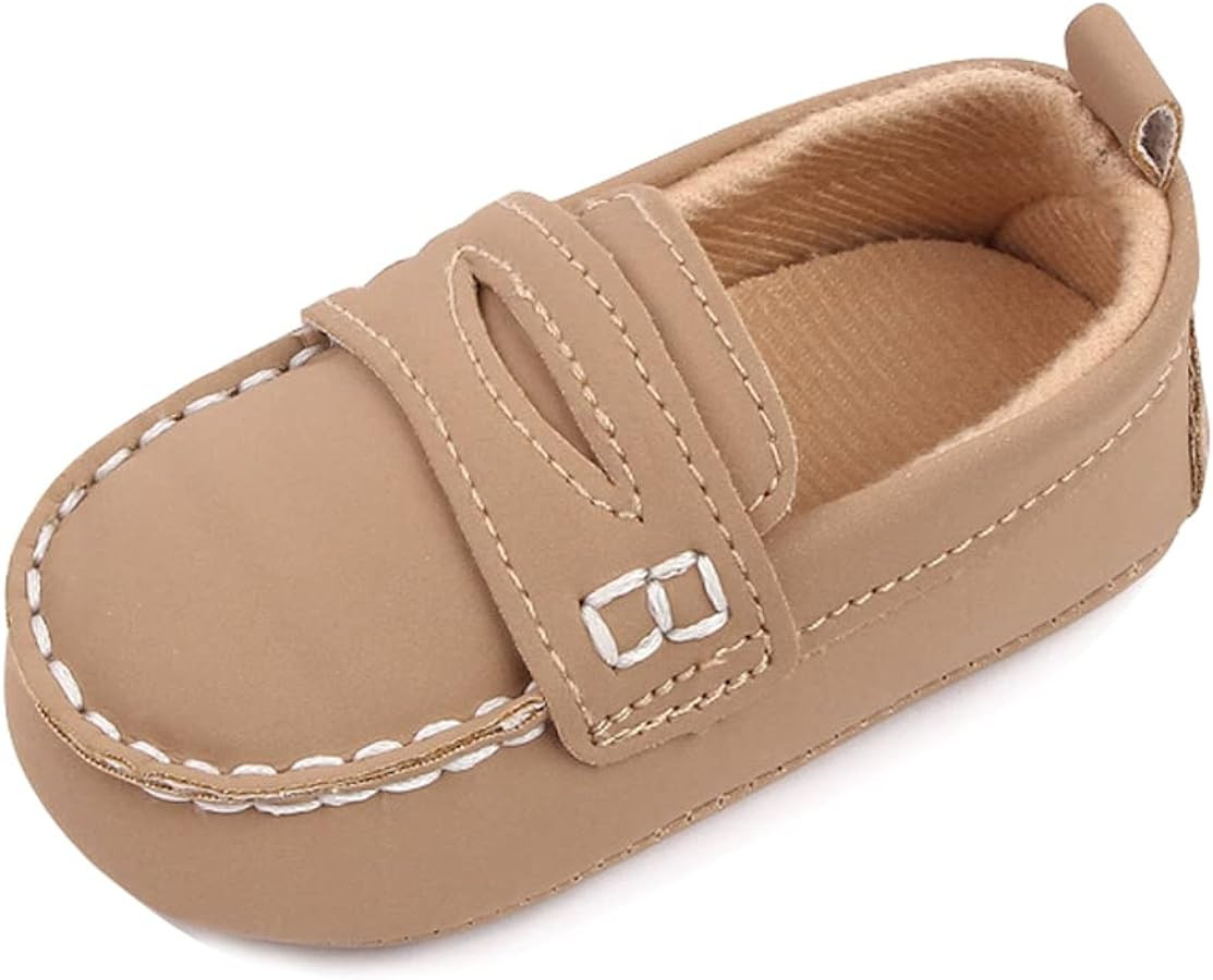 LONSOEN Baby Girls Boys Loafers Prewalker Dress Crib Shoes | Amazon (US)