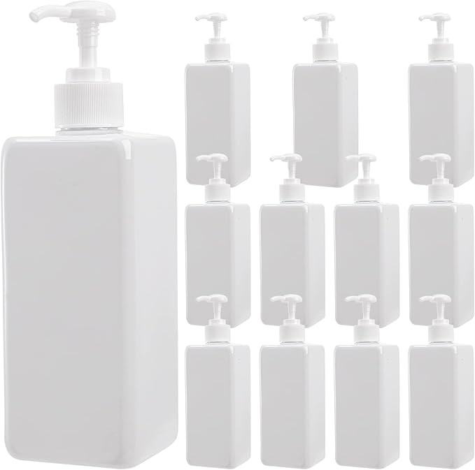 Okllen 12 Pack 16 Oz Plastic Pump Bottles, Empty Refillable Container Liquid Soap Dispenser for S... | Amazon (US)