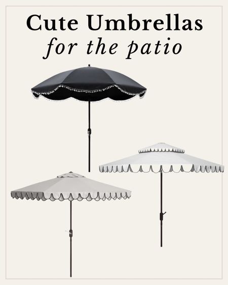 Patio umbrellas, outdoor crank and tilt patio umbrellas, patio umbrella with pom-pom fringe

#LTKHome