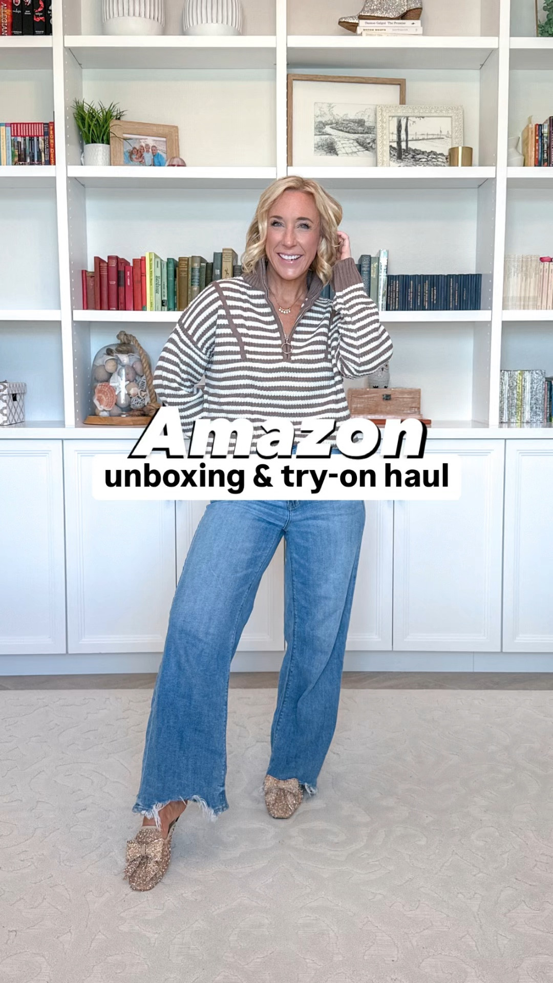 Amazon unboxing (wearing a small in all & they all come in other colors too)
1. Sweater 2-piece set - waffle sweater style; nice & comfy. 
2. Sweatshirt 2-piece set - love that you can mix & match. Pants have pockets. 
3. Striped sweater - love the details!
4. Striped sweatshirt - good length & split hem on sides. 
5. Cinch tunic sweatshirt - split cowl neck & great length for leggings. 
• jeans - size 0, short. 
• leggings - size medium petite. 
• sneakers - tts. 
• mules - tts. 
• white tank - size small.
* sweatshirt from beginning - size 1X. 

#LTKFindsUnder50 #LTKSeasonal #LTKWatchNow