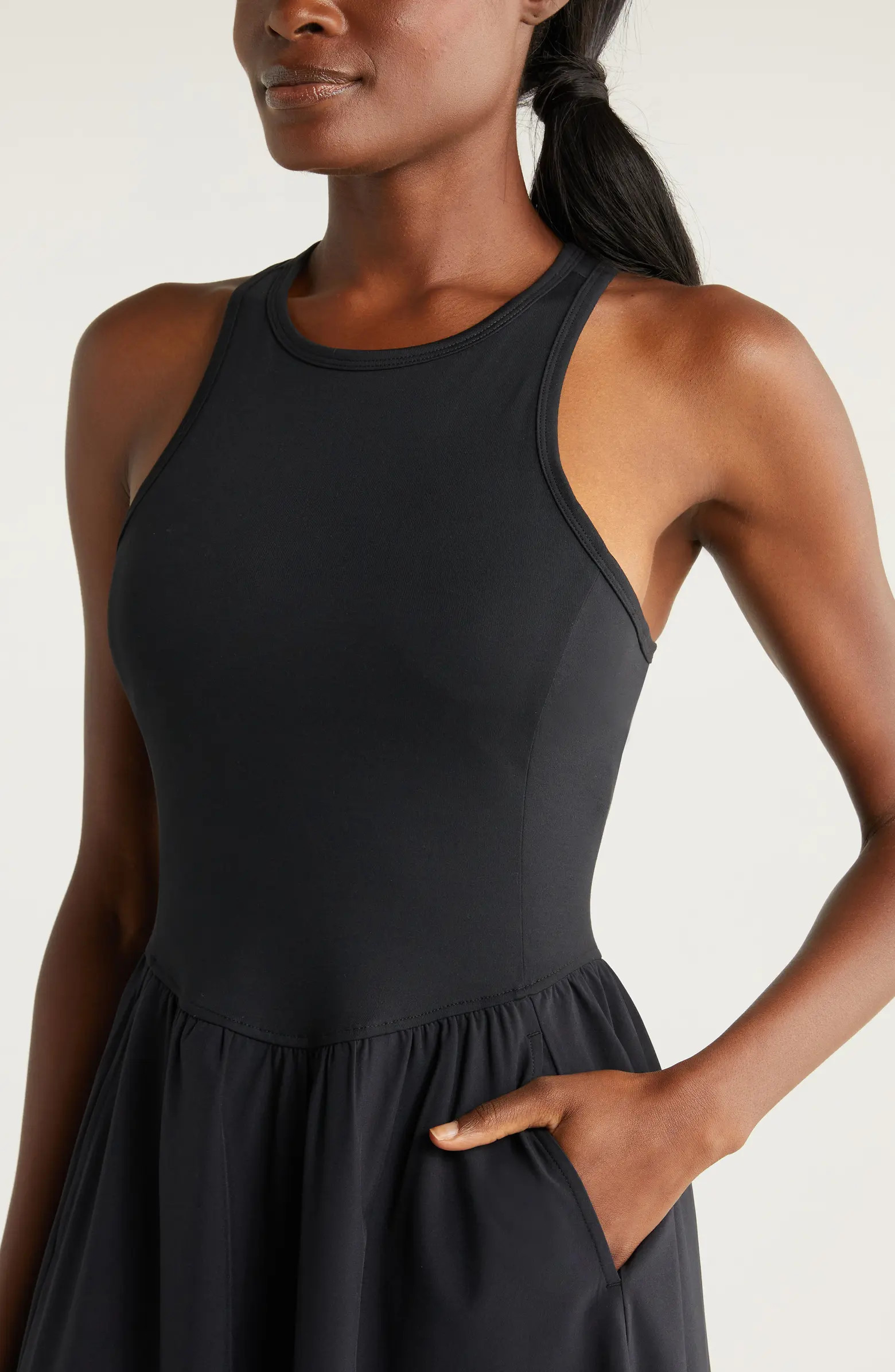 Zella Effortless Hybrid Racerback Midi Dress | Nordstrom | Nordstrom