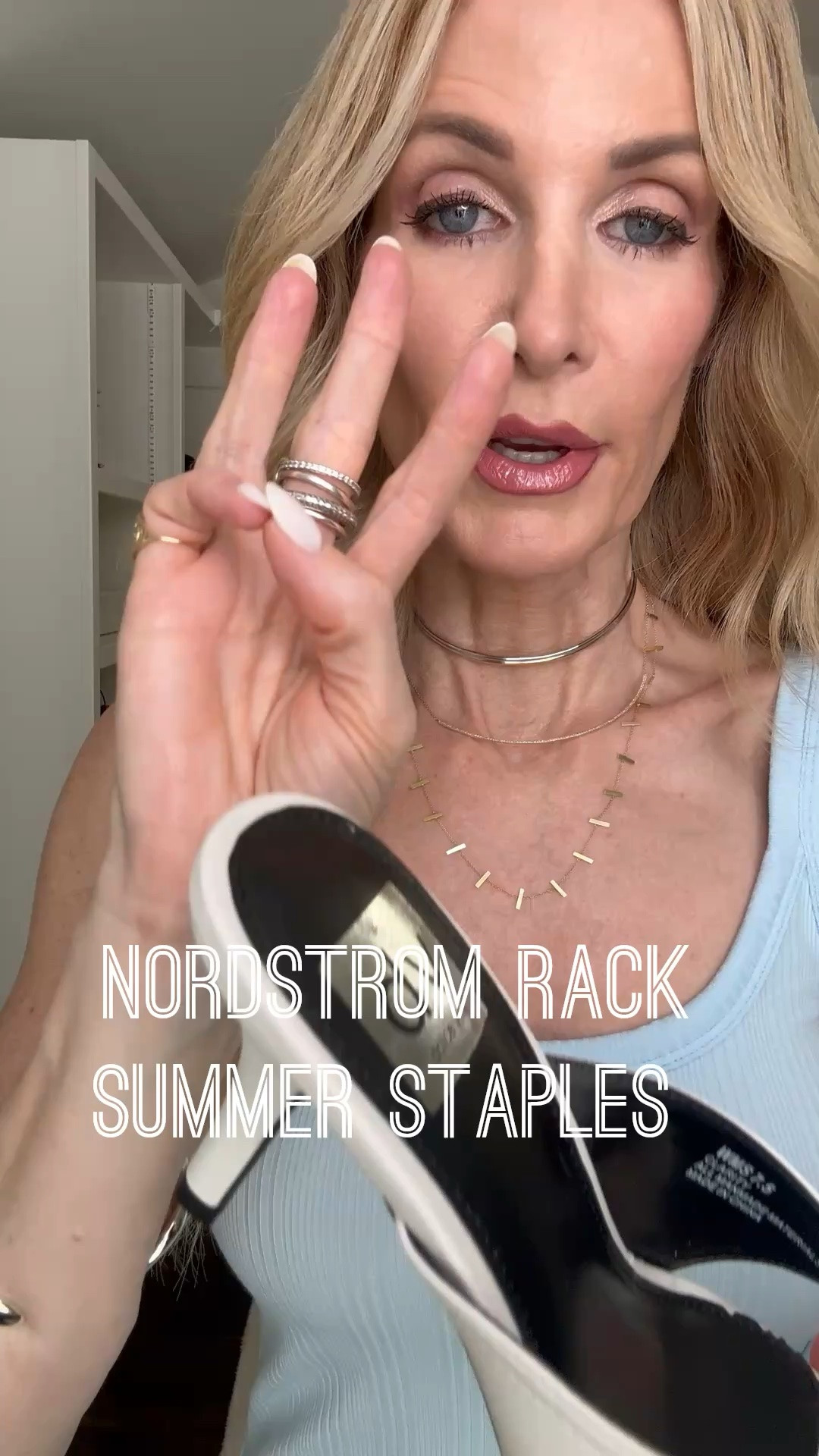 These Nordstrom Rack summer finds are so chic and budget-friendly! I’m obsessed with this baby blue ribbed dress, the comfortable white Dolce Vita kitten heels, and the designer-inspired baby blue handbag that looks way more expensive than it is. Perfect for a summer date night or girls’ night out. I’m wearing an XS in the dress. #NordstromRackFinds #SummerDress #DateNightOutfit #LTKOver40
 

 #LTKootd #LTKSeasonal #LTKOver40