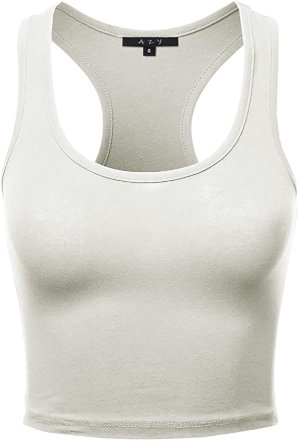 Women's Cotton Casual Scoop Neck Sleeveless Cropped Racerback Tank Tops | Amazon (US)