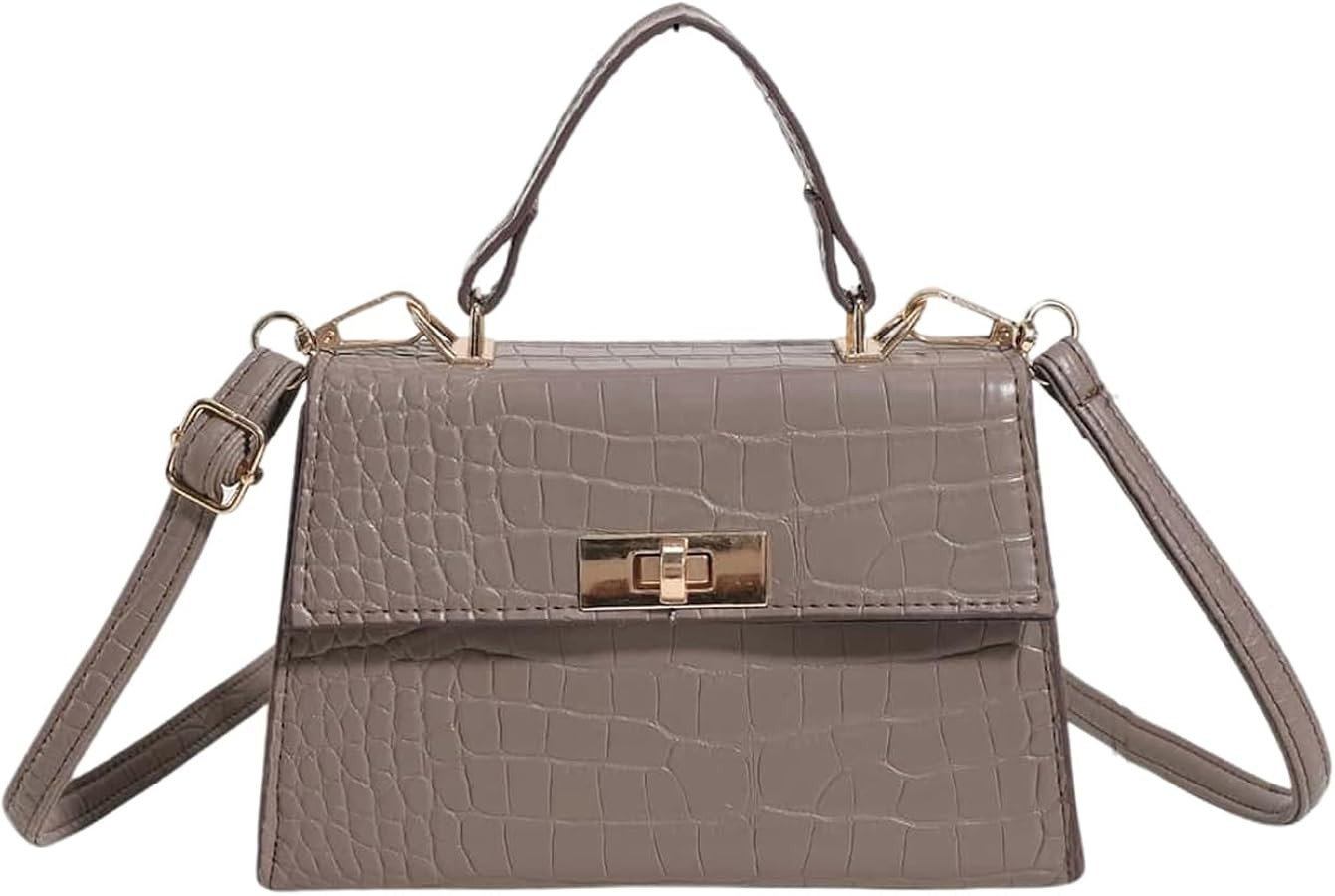 SweatyRocks Women's Crocodile Purses Top Handle Satchel Small Crossbody Bag | Amazon (US)