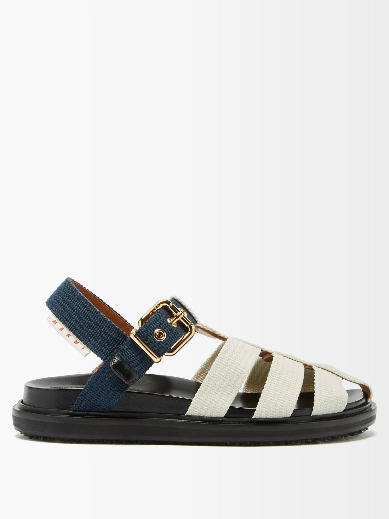 Fisherman leather and canvas sandals | Marni | Matches (US)