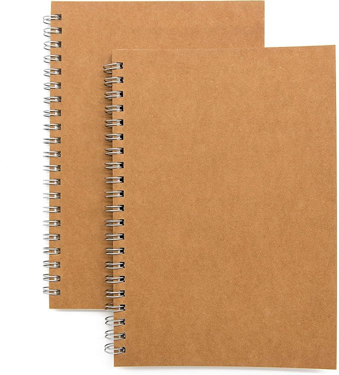 Soft Cover Spiral Notebook Journal 2-Pack, Blank Sketch Book Pad, Wirebound Memo Notepads Diary N... | Amazon (US)