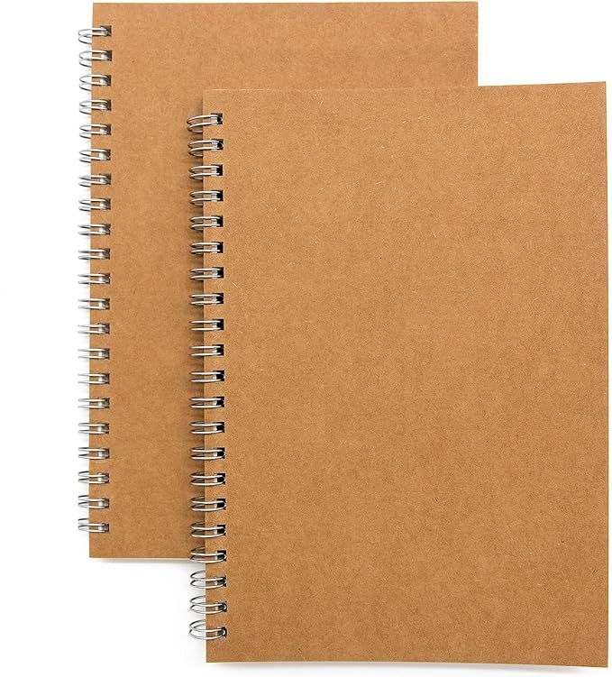 Soft Cover Spiral Notebook Journal 2-Pack, Blank Sketch Book Pad, Wirebound Memo Notepads Diary N... | Amazon (US)