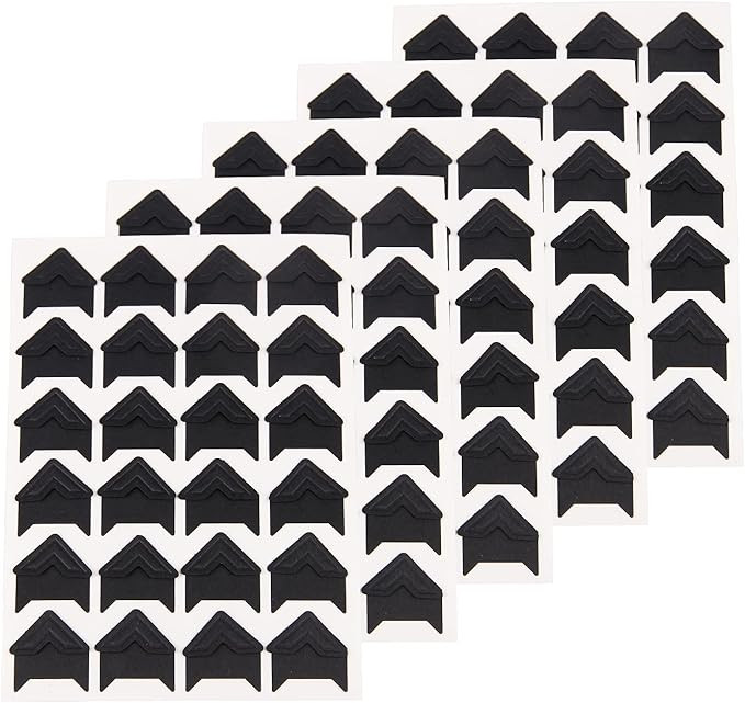 GOONAVI 15 Sheets 360 Pcs Black Photo Corners Mounting Self Adhesive for DIY Photo Album Journal | Amazon (US)
