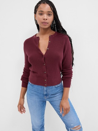 Ribbed Crewneck Cardigan | Gap Factory