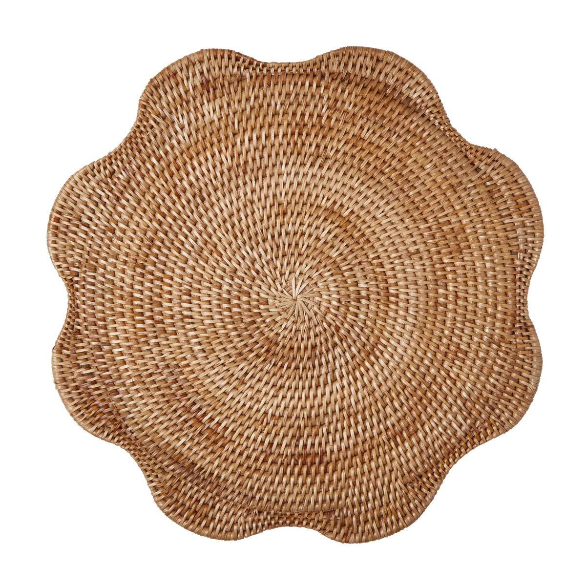 Scalloped Rattan Placemat in Natural | Over The Moon Gift