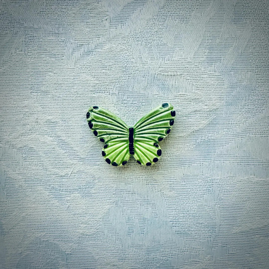 Green Ceramic Butterfly, Hand Painted Tile, Garden Mosaic Supply | Etsy (US)